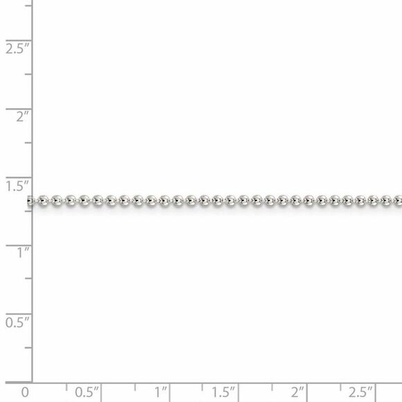 2mm Sterling Silver, Solid Beaded Chain Necklace, 18 Inch - Picture 5 of 8